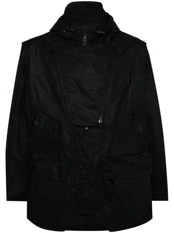 A-COLD-WALL* - logo-plaque hooded jacket - men - Cotton - L - Black