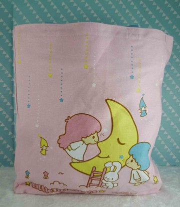 【震撼精品百貨】Little Twin Stars KiKi&LaLa 雙子星小天使 袋子 月亮 粉 震撼日式精品百貨