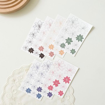 百合花紙質貼紙