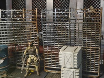 兵人圍欄喪屍末日場景鐵欄戰爭配件暗源酸雨戰爭模型玩 具手辦背景[滿300發貨]