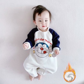 新生嬰兒連體衣服春秋款0-3個月男6女小月齡寶寶秋冬裝季加絨外出