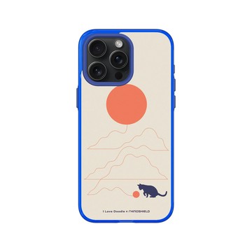 iPhone 15 Pro Max Clear 激光藍 - ilovedoodle (Lim Heng Swee) - Cat Landscape - Hairball 貓咪貓球