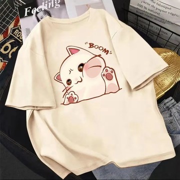 免運  100%纯棉T恤宽松大码百搭短袖女新款上衣