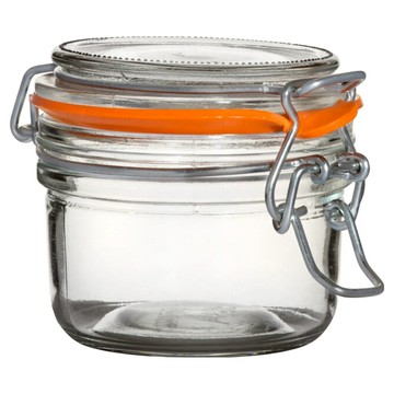 utopia 扣式玻璃密封罐 橘色 125ml 密封保鮮 食物收納  1個  1 個容器 + 1 個蓋子