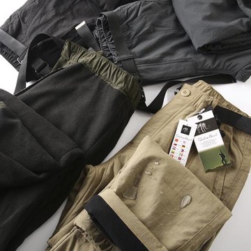 出口德國，防風防水戶外加絨軟殼褲男士直筒冬季休閑褲多袋工裝褲