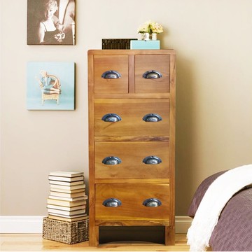 【吉迪市100%全柚木家具】UNC1-28S2 柚木五抽收納櫃 邊櫃 抽屜櫃