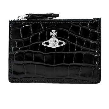 Vivienne Westwood Slim鱷魚紋卡片零錢夾-黑