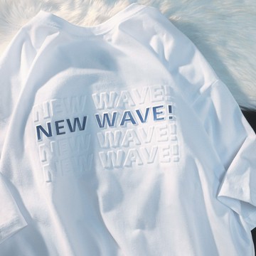 APWSTUDIO新款3D立體印花短袖男女潮牌ins寬松半袖t恤情侶款上衣