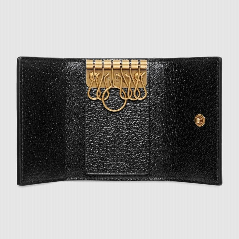 グッチ GUCCI キーケース 6連 キーホルダー 新作 ブラック ゴールド