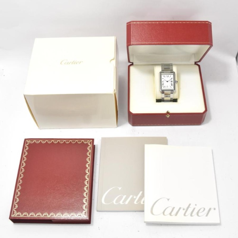 ☆良品★箱・保証書付き【CARTIER】カルティエ タンクソロXL デイト W5200028 自動巻き メンズ【ev10】