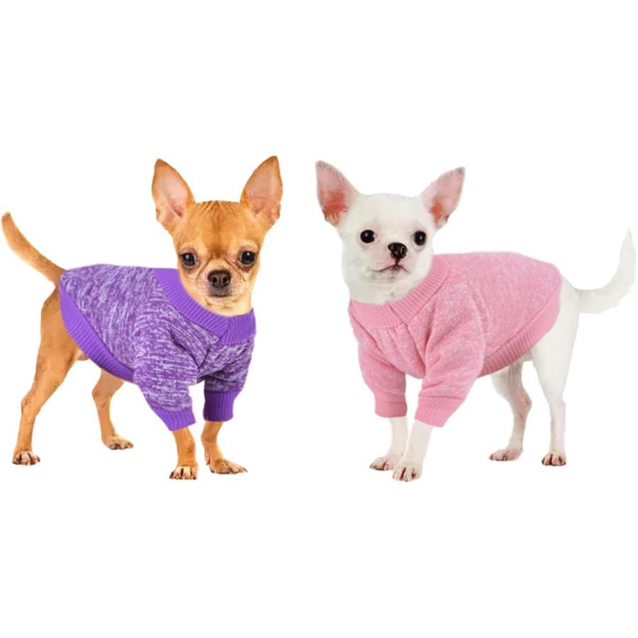 4 Pieces Small Dog Sweaters Chihuahua Fleece Clothes XXS~S Winter Warm –  KOL PET