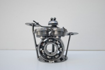 金屬青蛙打鼓雕塑，結婚週年紀念禮物，時尚家居裝飾品