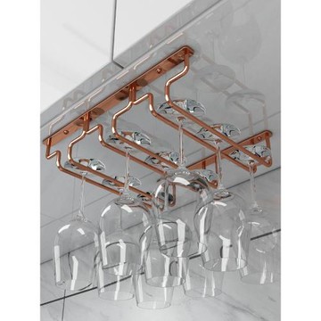 玫瑰金不銹鋼304紅酒杯架家用倒掛高腳杯架掛架懸掛葡萄酒杯架