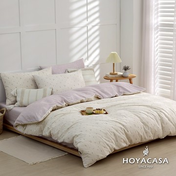 HOYACASA 精梳棉兩用被床包組 (天絲入棉30%)｜靜謐花境｜(單人/雙人/加大)