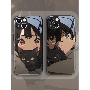 適用蘋果手機殼iPhone17/16動漫11promax新款15二次元14pro男孩12mini女孩8plus網紅se3情侶mini貓咪13玻璃xr