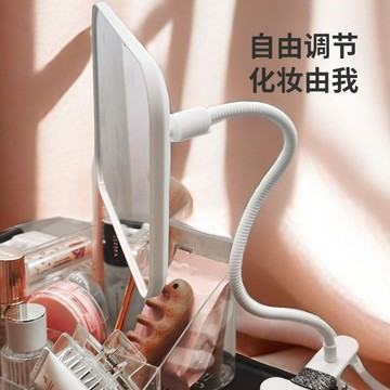 🔥夾子化妝鏡桌面大學生宿舍便攜伸縮補光充電梳妝鏡網紅高清可調節
