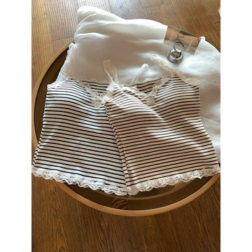 Muun Studio純欲蕾絲邊吊帶背心女夏季內穿外搭帶胸墊美背打底上衣