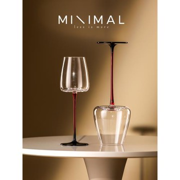 高檔黑領結紅酒杯輕奢風歐式家用高腳波爾多高腳杯網紅葡萄酒杯