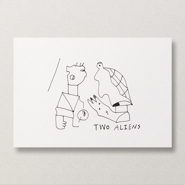 【怪物 #22 two aliens】 手繪卡片 / 原畫手稿