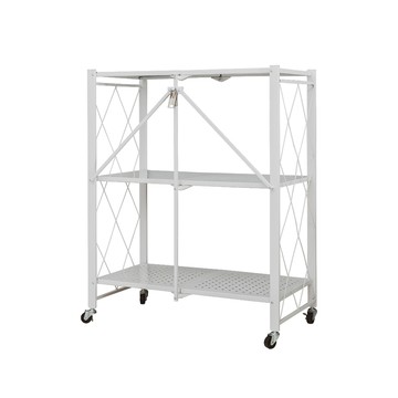 【dayneeds】[免安裝]三層折疊角鋼貨架三層_白(倉儲架/收納層架/展示架/層架)