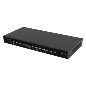 Dawnray S3S-10G120 L3 網管乙太網路交換器 12 埠 1G/10G SFP+ 金屬外殼 風扇散熱 桌上型/壁掛式 即插即用