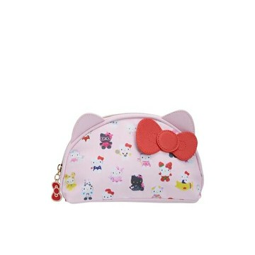 【震撼精品百貨】Hello Kitty 凱蒂貓~日本Sanrio三麗鷗 KITTY50週年皮質造型化妝包*71537