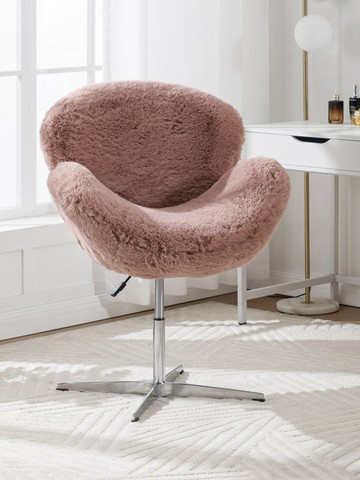 超長絨天鵝椅臥室化妝椅可升降旋轉衣帽間客廳女生輕奢創意梳妝椅