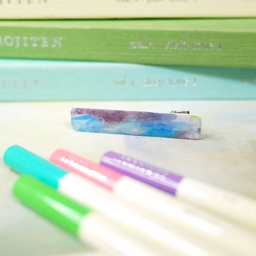 節氣 處暑 手繪髮夾 鴨嘴夾