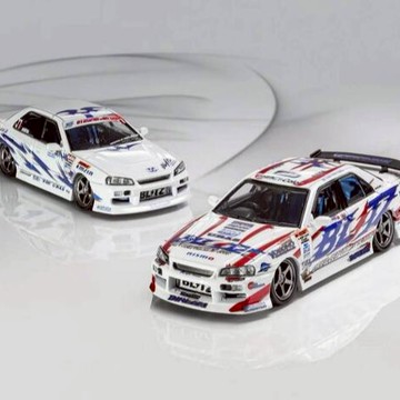 【東海模型】Mortal 1/64 日產 NISSAN D1GP BLITZ-ER34 03/06樣式 雙車套裝