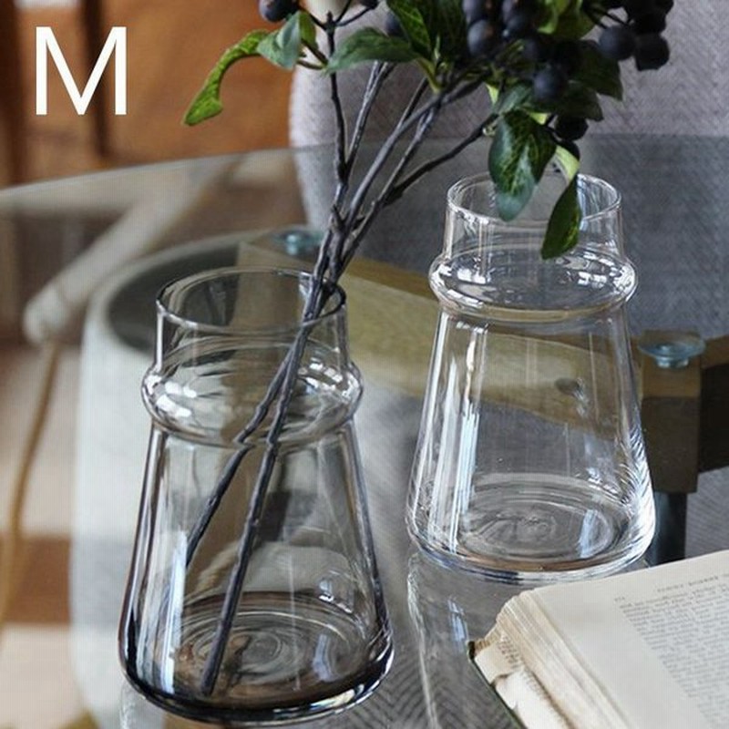 フラワーベース エボニー M グレー ガラス 透明 花瓶 通販 Lineポイント最大0 5 Get Lineショッピング