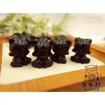 K1黑曜石娃娃 串珠 散珠 穿搭手鍊配件 文藝飾品配件 文玩小物