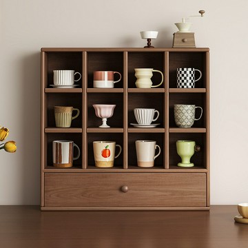 APP下單享點數9% 實木杯架杯子收納置物架茶杯架子茶具收納架復古多寶閣桌面博古架