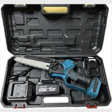 鋰電無刷電鏈鋸 通用牧田款18v插腳 8吋 d款 5.0ah 雙電池/ 自動泵油鋰電鋸/單手鋸/