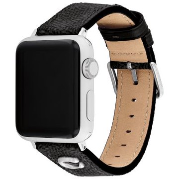 COACH Apple Watch 錶帶 38/40/41mm適用 C字皮錶帶 1212購物節 送禮推薦-黑色(不含手錶)