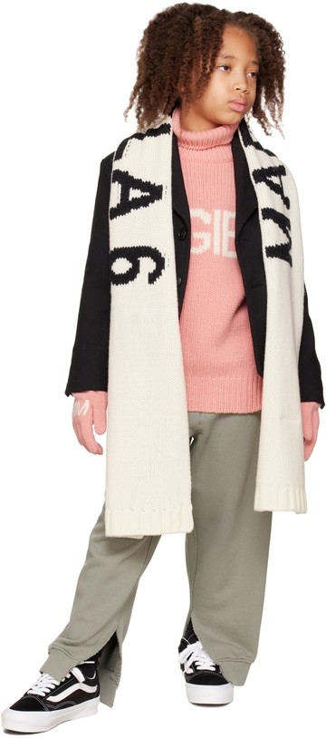 MM6 Maison Margiela 粉色徽标儿童手套