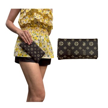 ~雪黛屋~DUCK 長夾進口防水防刮皮革三折暗釦主袋延伸大袋中性不折鈔BCD001490136