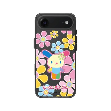iPhone Air Clear (相機按鈕) 酷墨灰 - 三麗鷗-花小兔 Usahana - 刺繡花朵
