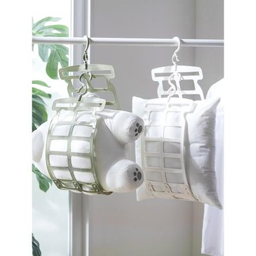 納川雙掛鉤曬枕頭架固定曬枕夾陽臺娃娃晾曬架折疊晾衣架曬枕架