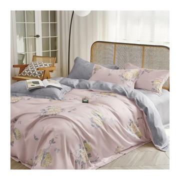 貝淇小舖 40支100%純天絲TENCEL 35公分 奢華柔滑雙人床包全鋪棉床包組  春日悸動  雙人  床包 + 兩用被套 + 枕套組