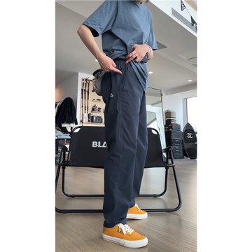 三角標軟殼沖鋒褲子男秋季日系復古加絨工裝褲寬松直筒微錐休閑褲