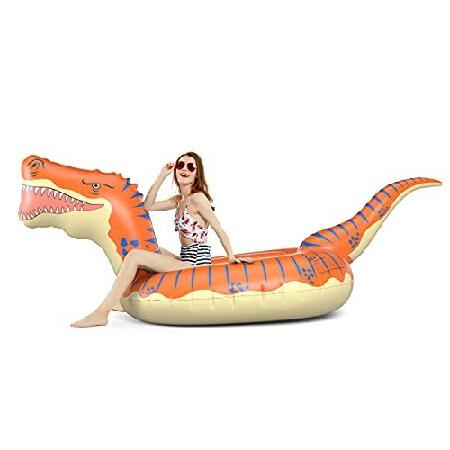 Jasonwell Inflatable Dinosaur Pool Float for Boys Girls Adults 124'' Giant T-Rex Floatie Summer Beach Swimming Pool Inflatables Ride on Party Pool Toy