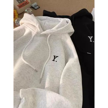 純棉嘻哈字母印花美式港風男女秋冬寬松情侶潮牌重磅加絨連帽衛衣