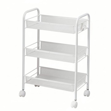 小麥購物 大容量置物推車 三層 C419 白色 附滑輪設計 多功能收納  1個