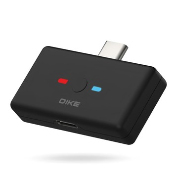 DIKE 1對2分享 多功能音訊藍牙發射器  DAB211BK  黑色  1個