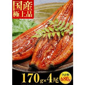 ふるさと納税 [001-b002] ふっくら焼き上げ！国産うなぎ蒲焼き4尾セット 福井県敦賀市