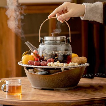 圍爐煮茶一套家用室內電陶爐烤茶罐罐茶煮茶器玻璃茶壺泡茶煮茶爐