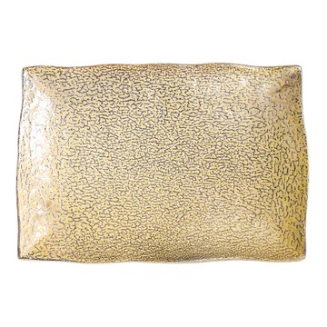 SAWATOUKI 佐和陶瓷 土灰釉31長角皿 日本製 620ml  1個  土黃色  31 x 21.5 x 3.5cm