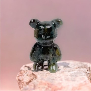 【熊熊玉見你】花青翡翠可愛小熊擺飾| 天然緬甸玉翡翠A貨|送禮