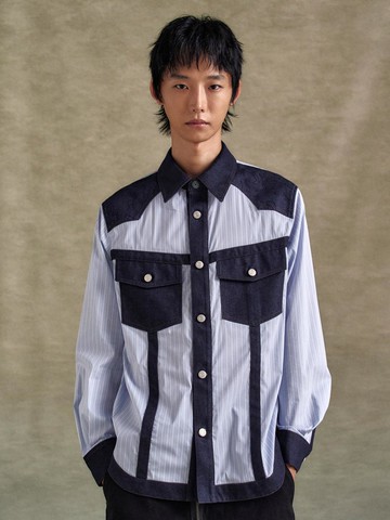 DENIM STRIPE SHIRTS (atb1274m) [BLUE]