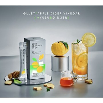 [快速出貨] 韓國 Gluet 柚姜味蘋果醋 15包｜柚子蘋果醋飲｜果醋｜低卡清爽飲｜隨身包｜養生飲